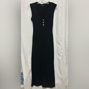 Zara Elegant Black Sleeveless Dress